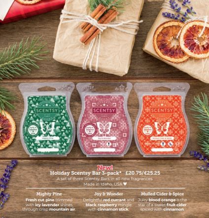 christmas 3 pack wax wick free scented candles