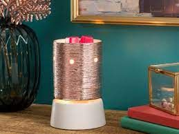 Etched Core Rose Gold Scentsy Mini Warmer with Tabletop Base
