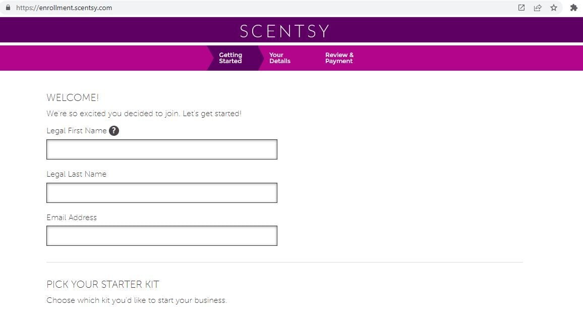 Sign up to Scentsy desktop guide