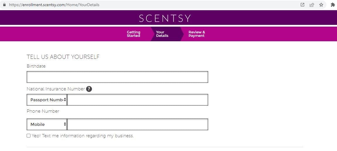 Sign up to Scentsy desktop guide 