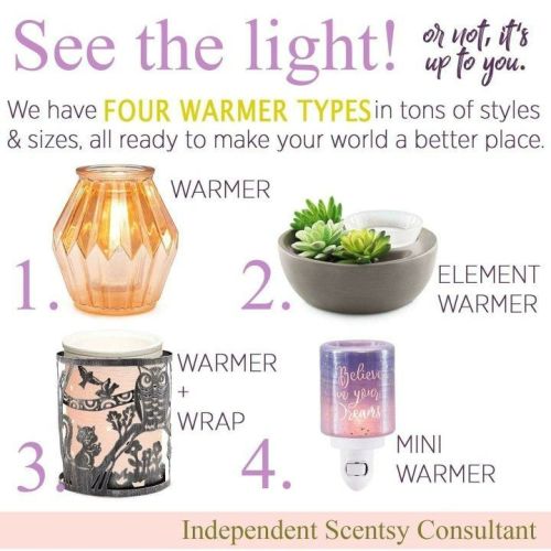 Types of candle warmers by scentsy