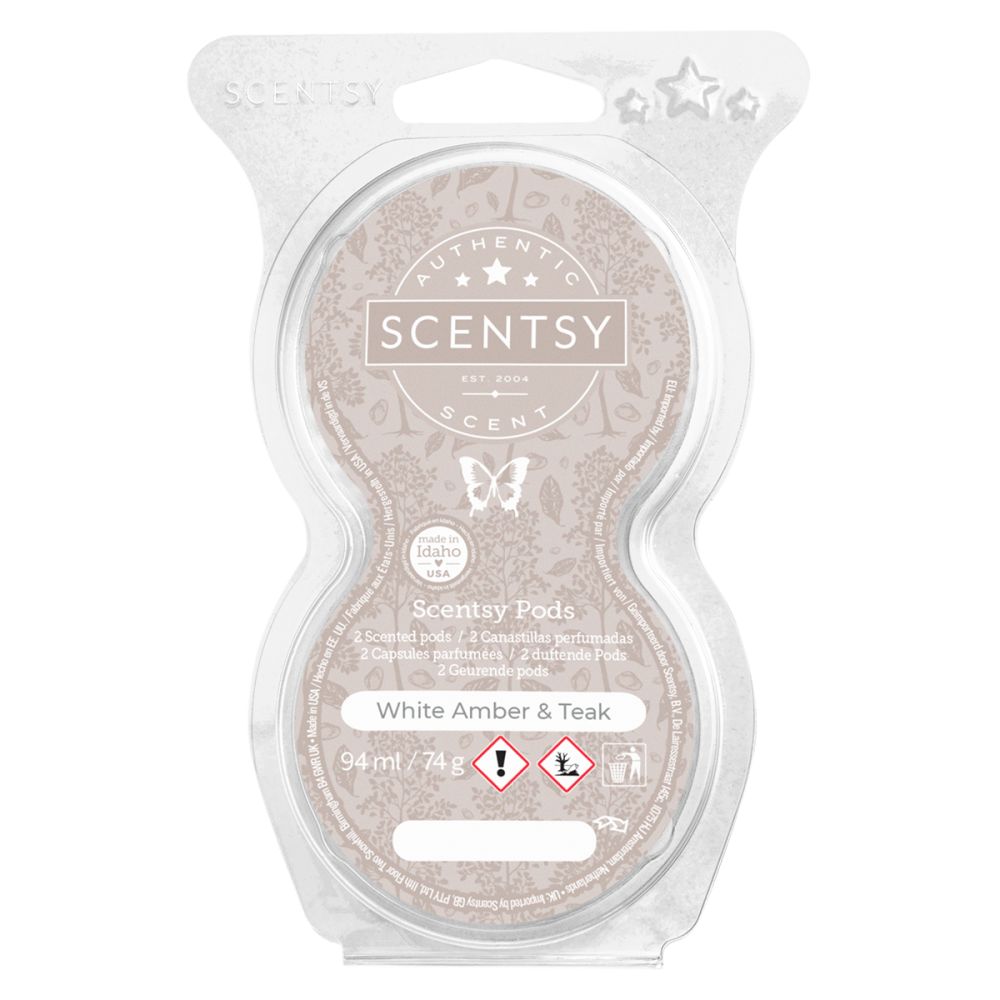 White Amber & Teak Scentsy Pod Twin Pack