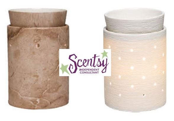 Silhouette core scentsy wickfree candle warmers travertine etched