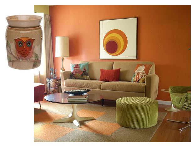 room design idea scentsy orange brown owlet