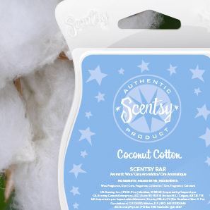 coconut cotton New uk scentsy fragrance wick free candle wax bars