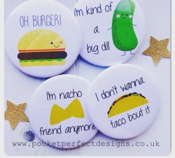 Food Pun Pack Of 4 Magnets