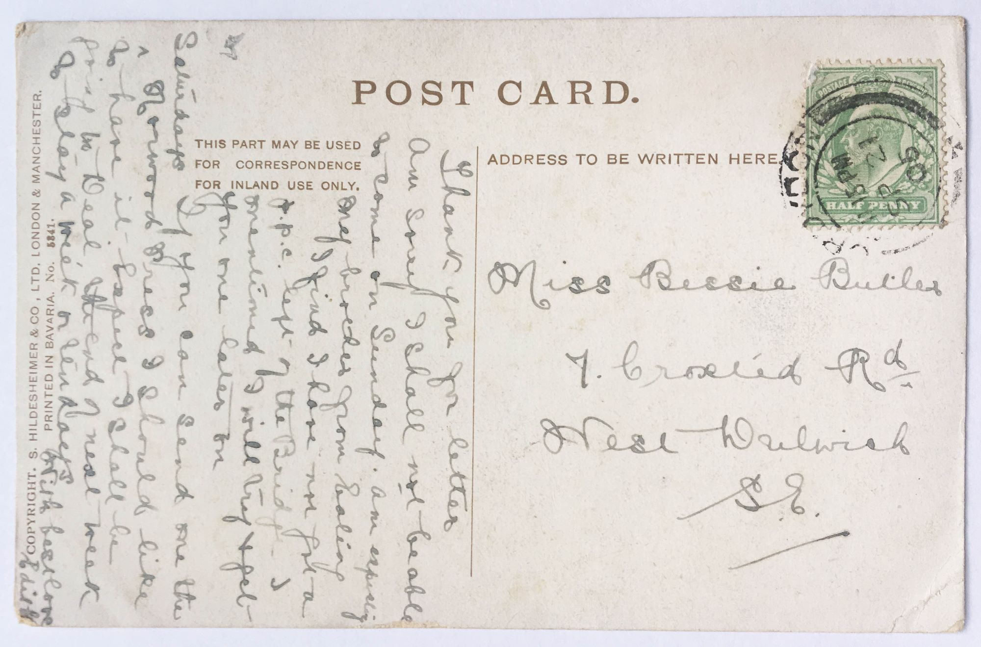 To Bessie Butler