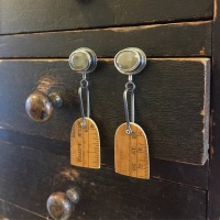Sapphire, Ruler Arch + Paddle Earrings 
