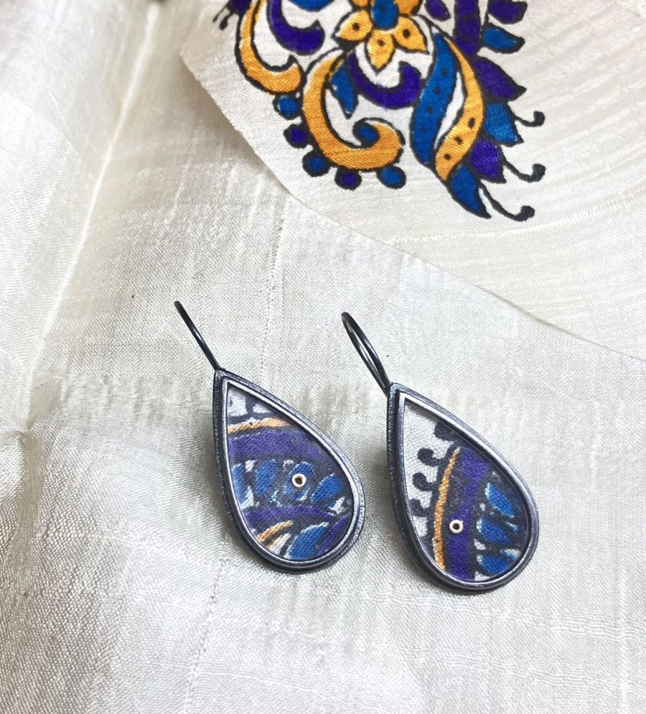 Silk - raindrop earrings 2