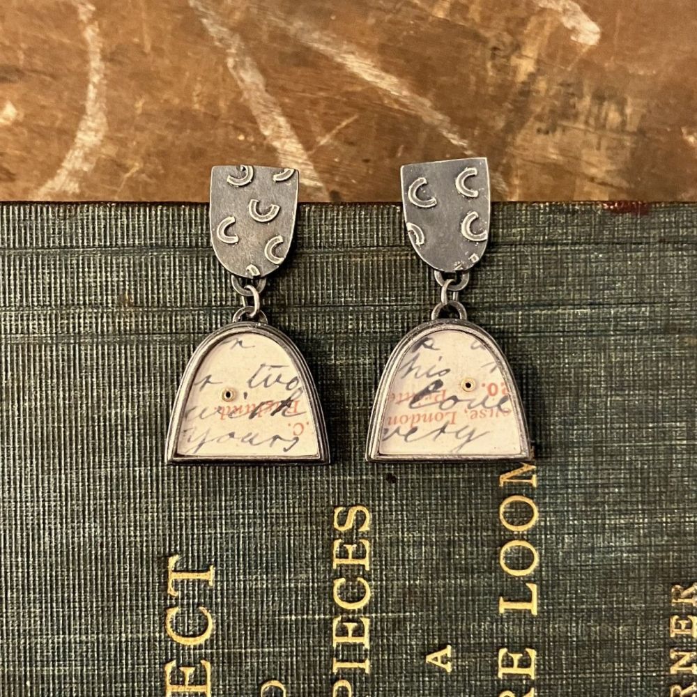 Postcard Arch + Bowl with Markings Earrings