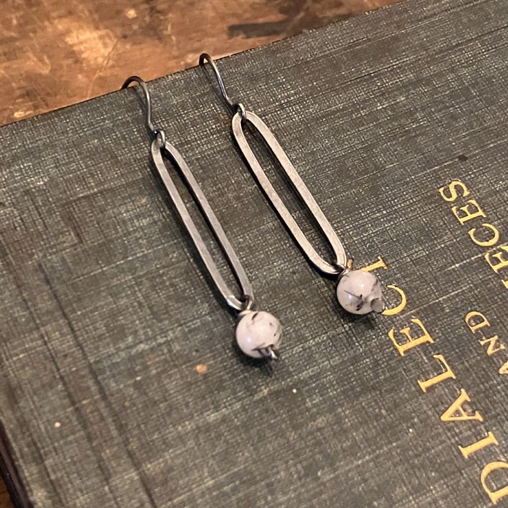 Lozenge + Bead Earrings