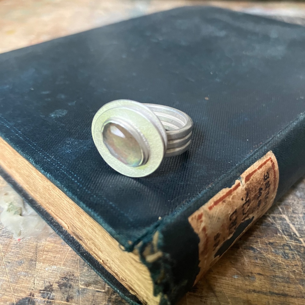 Labradorite + Double Oval Ring