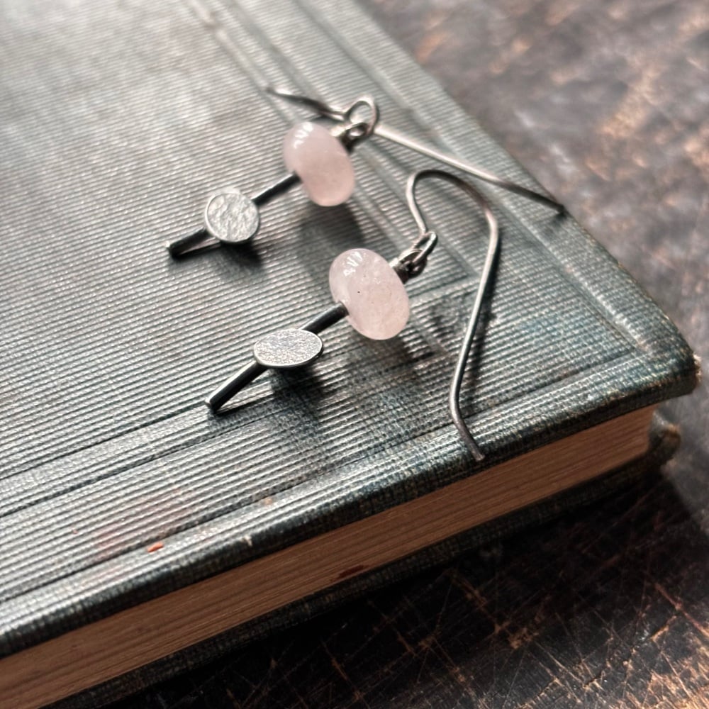 Overlapping Ovals + Stones Earrings