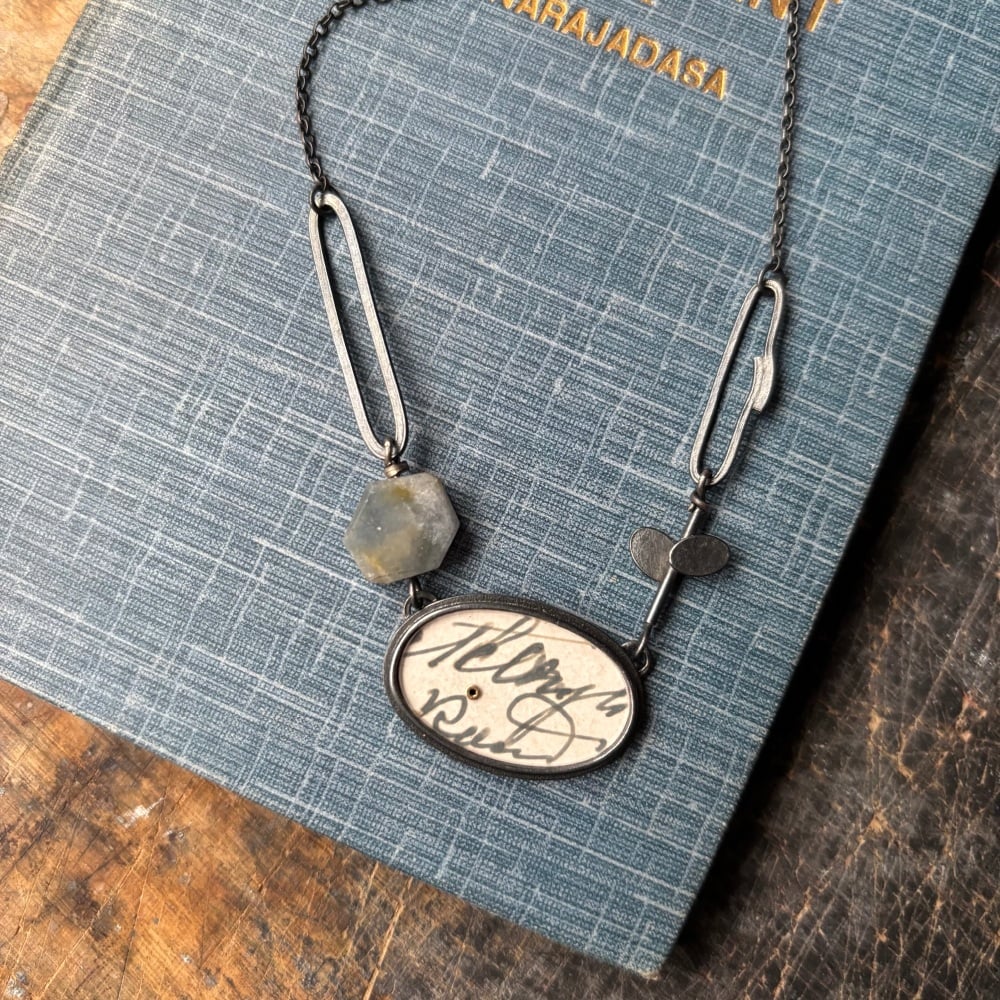 Oval Postcard, Ovals, Lozenges + Stone Necklace