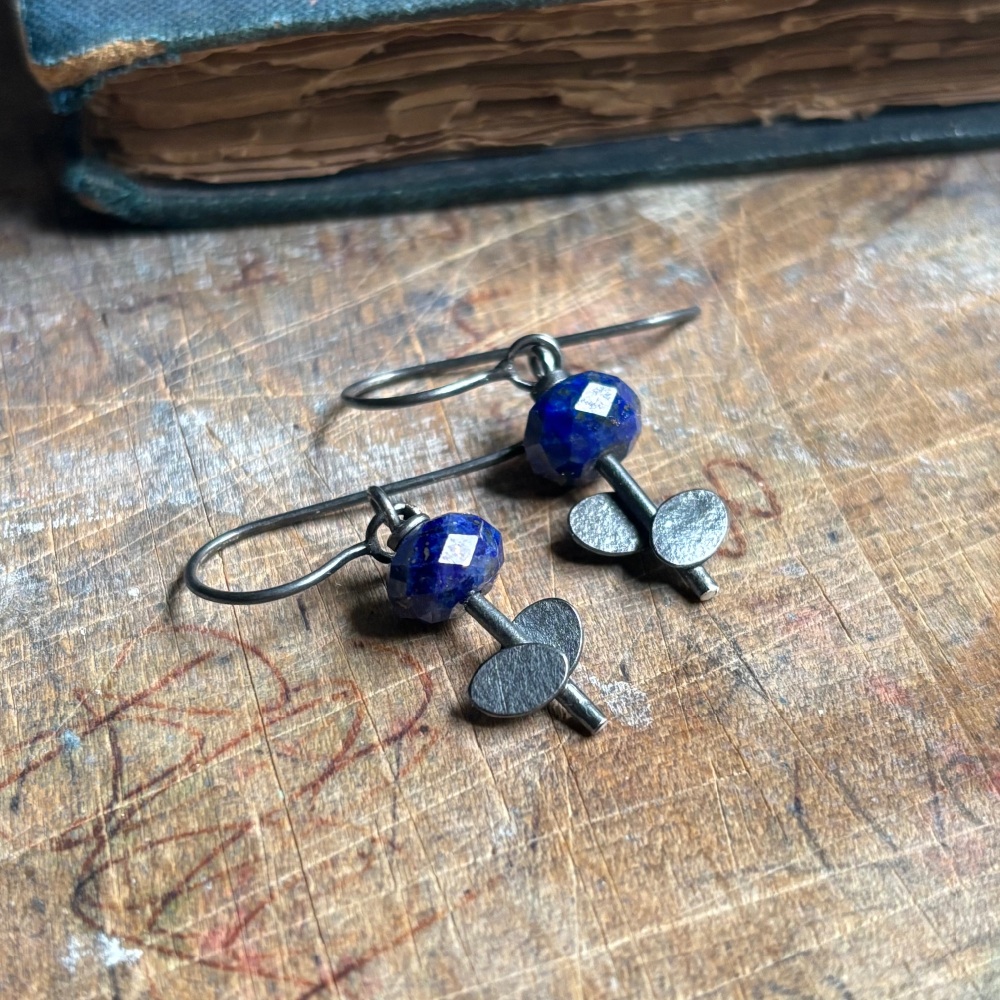 Overlapping Ovals + Stones Earrings
