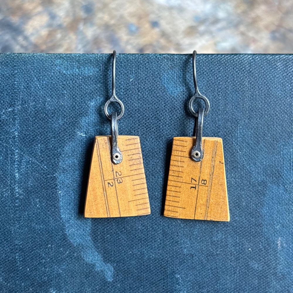 Flared Panel Ruler Earrings