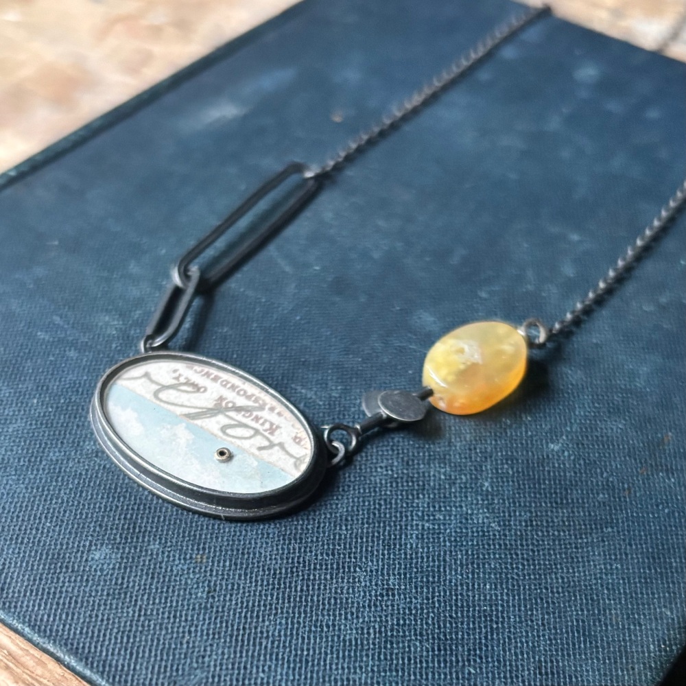 Oval Postcard, Double Lozenge, Ovals + Stick Necklace