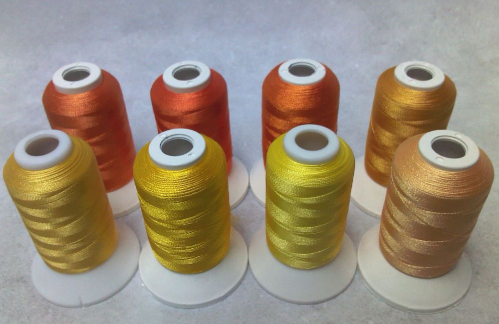 8 X 1000M POLYESTER YELLOW SHADES
