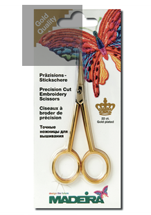 GOLD PLATED  CURVED - MADEIRA EMBROIDERY SCISSORS