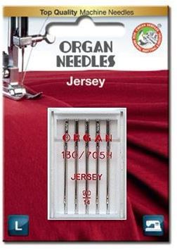 ORGAN JERSEY SEWING NEEDLES 130/705H BLISTER PACK SIZE 90/14, 5 NEEDLES PER