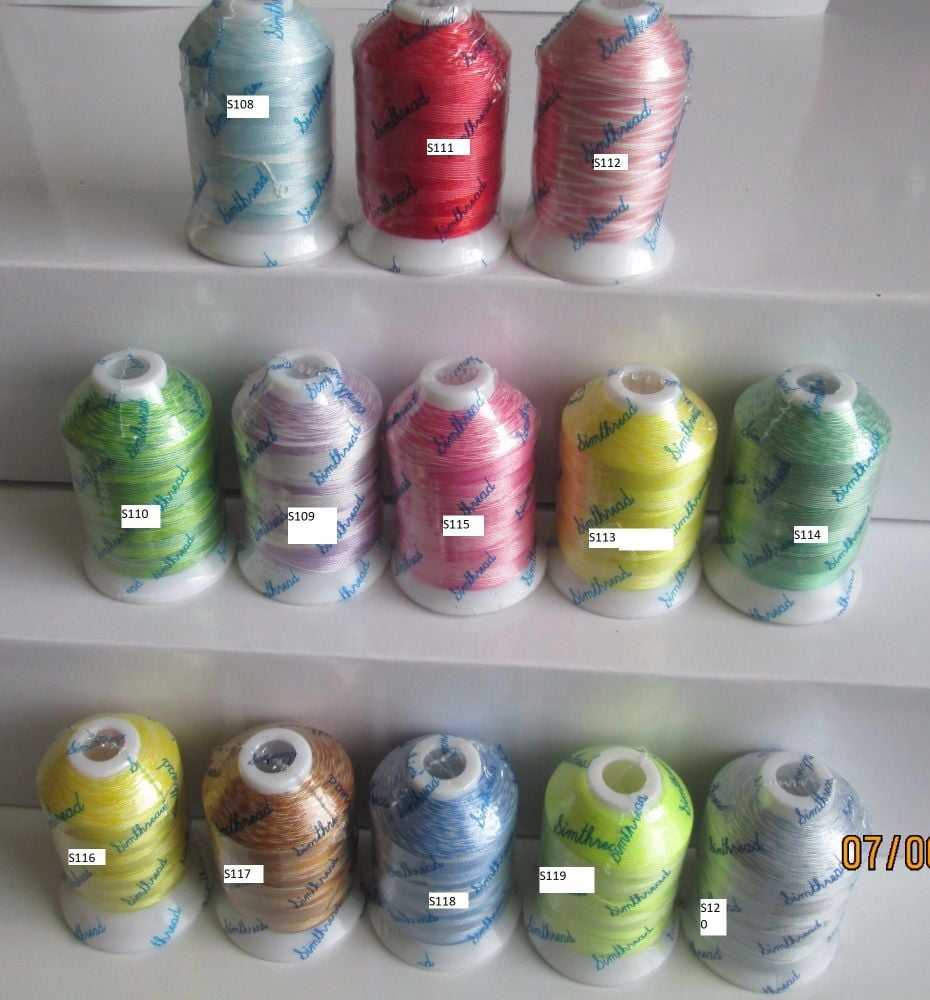 SINGLE SPOOLS VARIEGATED 1000M POLYESTER THREADS -13 COLOURS