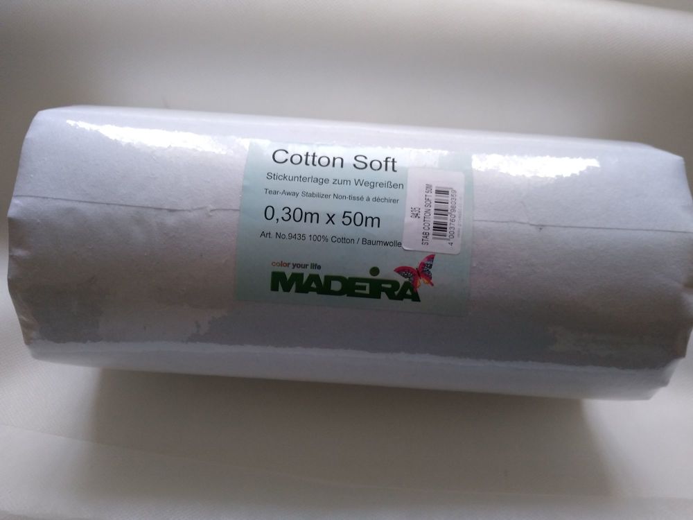 50m roll COTTON SOFT TEARAWAY BY MADEIRA - 30CMS WIDE  