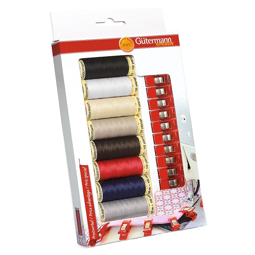 *NEW* GUTERMANN SEW-ALL THREAD SET WITH CLIPS RRP £18.50