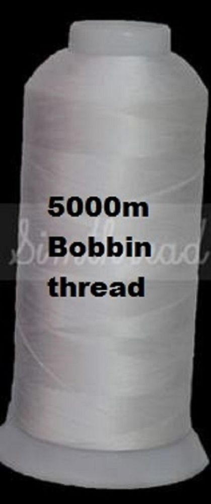 5000m Spool WHITE bobbin thread