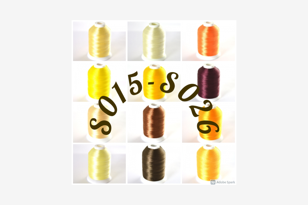 12 colours S015-S026 from 120 thread set - build up your collection