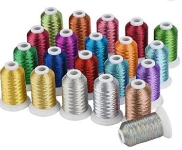 <!-- 006 -->21 metallic threads set , 500m spools + free 80/12 Topstitch ne