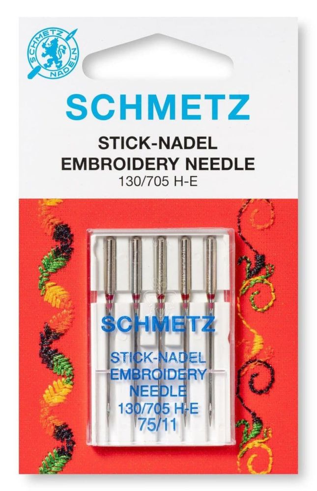 SCHMETZ 75/11 embroidery needles 5 needles per pack -