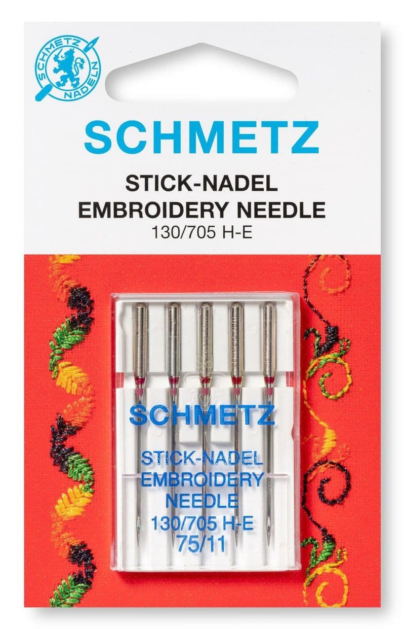 <!-- 009 -->SCHMETZ 75/11 embroidery needles 5 needles per pack