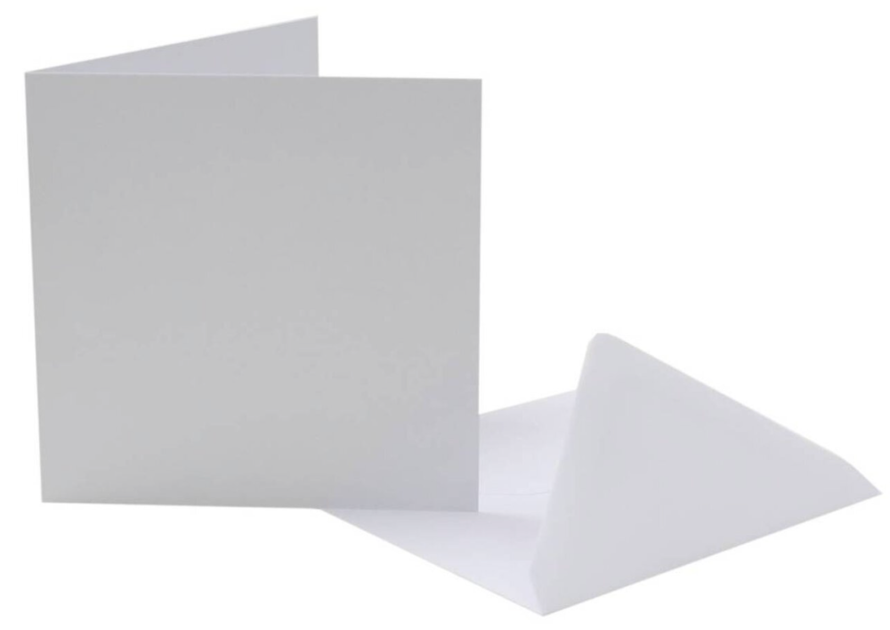  WHITE cards and envelopes approx 6 x 6 inches pack of 5 250gsm