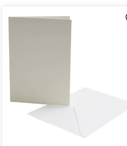 <!-- 007--> CREAM cards and envelopes A6  inches pack of 5 300gsm