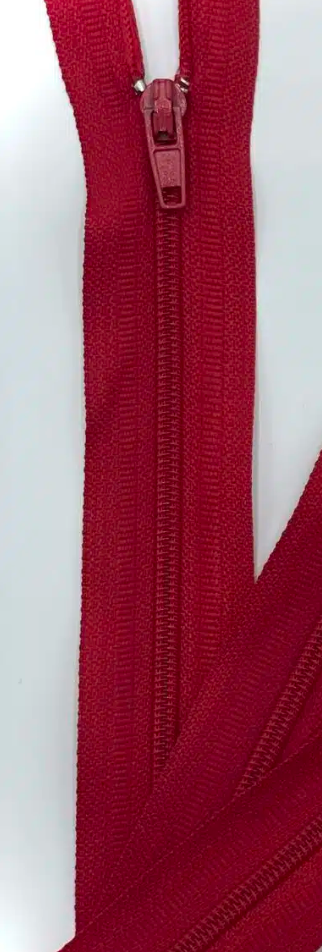  25cm (10inch) RED closed end nylon zip