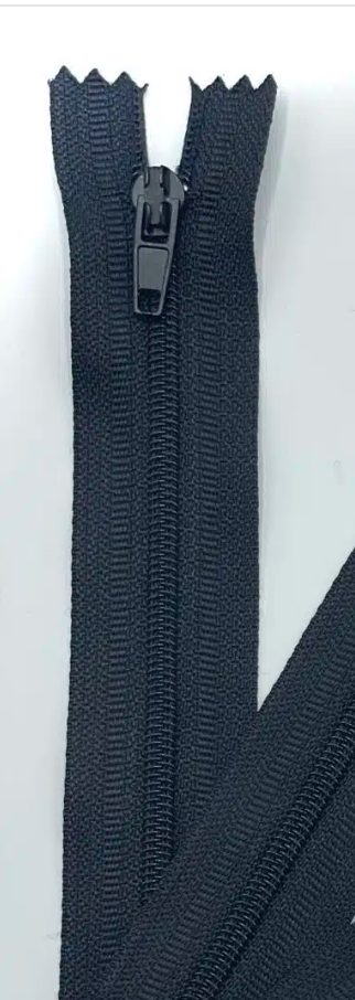  25cm (10inch) BLACK closed end nylon zip