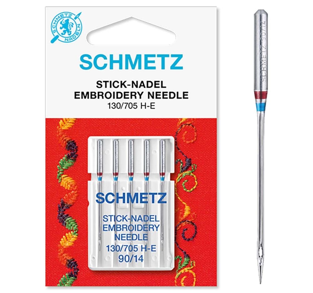 <!-- 009 -->SCHMETZ 90/14 embroidery needles 5 needles per pack -