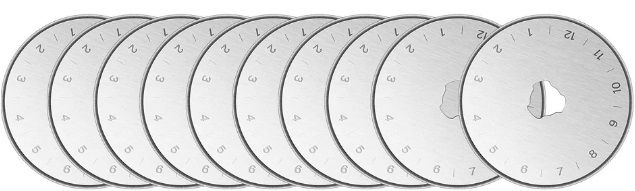 <!-- 023 --> 10 PACK,  rotary cutter blades 45mm -bargain price