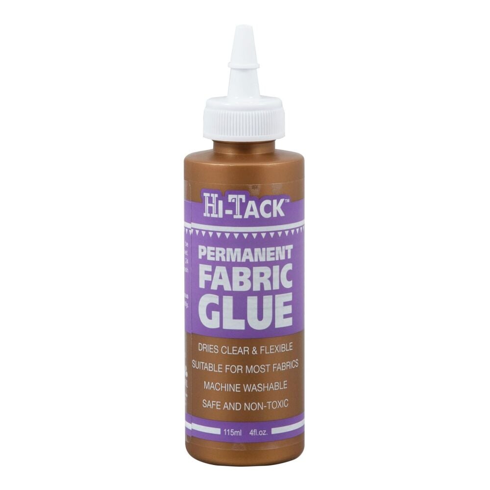 Adhesive: Hi-Tack FABRIC GLUE 115ml, permanent, dries clear, washable