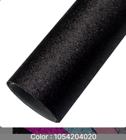 Fine Glitter Faux Leather 001 BLACK
