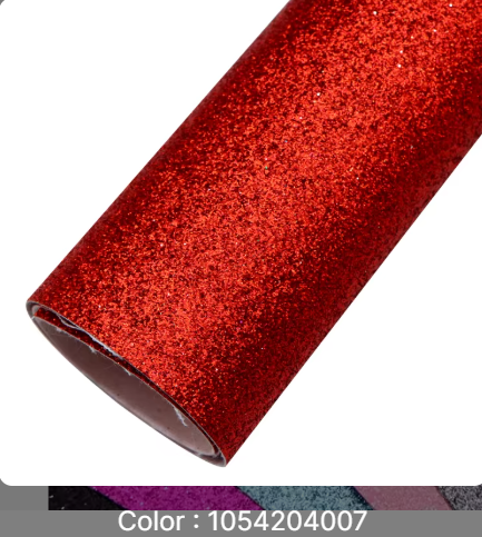 Fine Glitter Faux Leather 004 XMAS RED