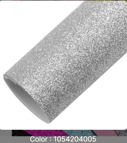 Fine Glitter Faux Leather 009 SILVER SHIMMER