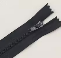 30CM BLACK  #3 closed end nylon zip