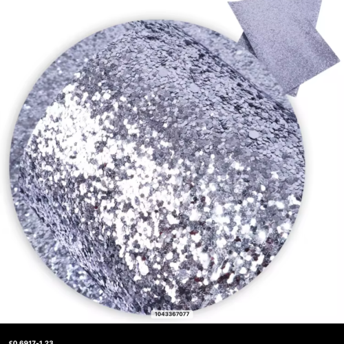   BRIGHT SILVER chunky glitter vinyl 30cm x 20cm