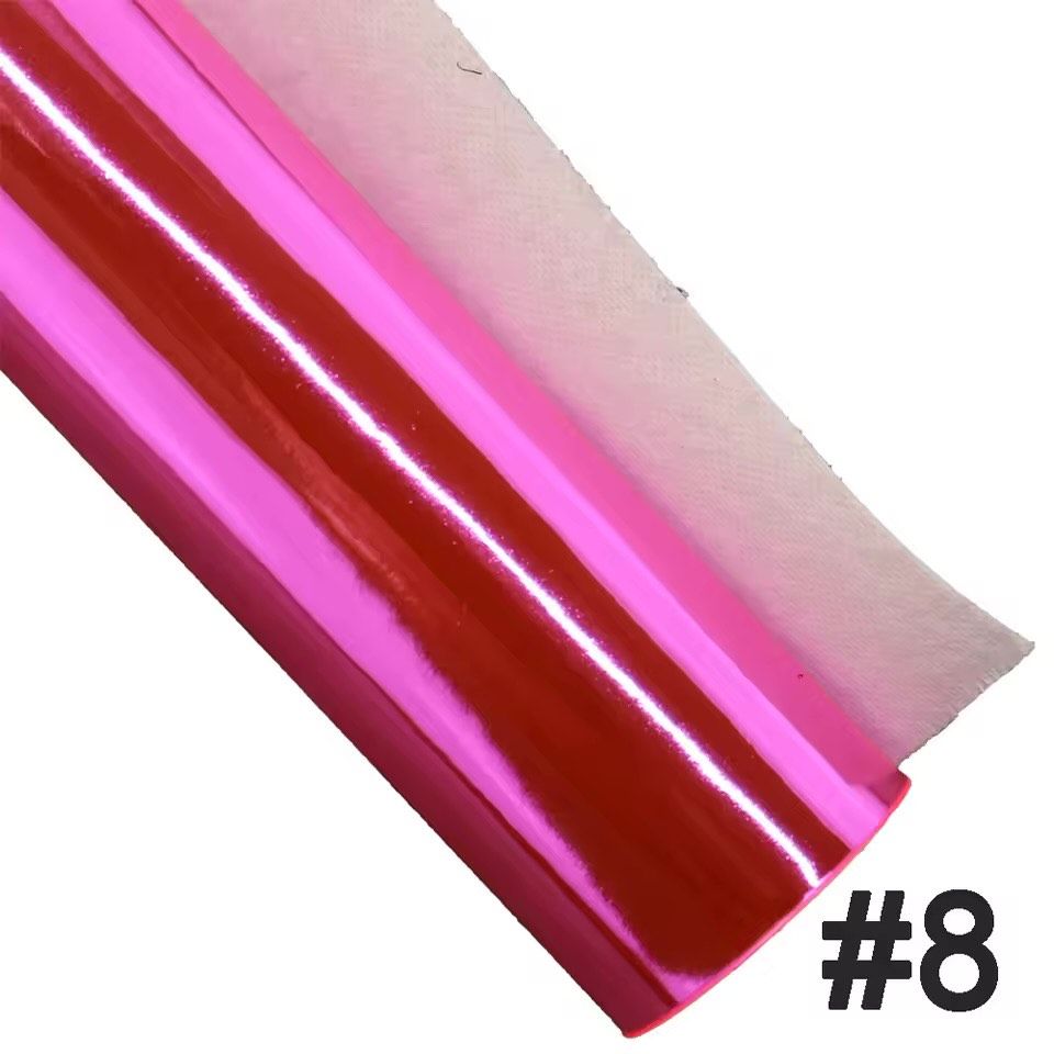  #08 DEEP PINK 30CM X 22CM high gloss faux PU Leather