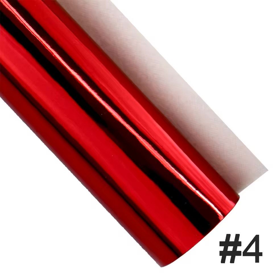 #4 RED 30CM X 22CM high gloss faux PU Leather