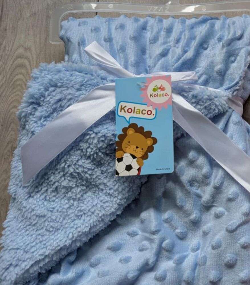 BLUE blanket , 76cm x 102cm, soft polyester. Sleeping, Cuddling, perfect for personalising
