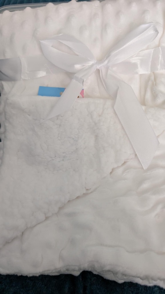 WHITE blanket , 76cm x 102cm, soft polyester. Sleeping, Cuddling, perfect for personalising