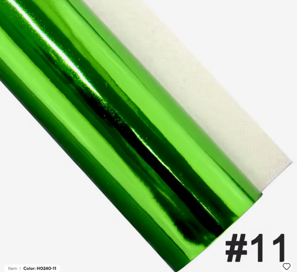 #11 GREEN 30CM X 22CM high gloss faux PU Leather