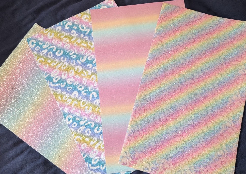 4 pieces rainbow , glitter,  look and feel amazing, DIY